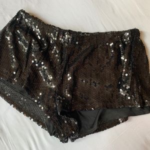 UO silence and noise black sequins shorts